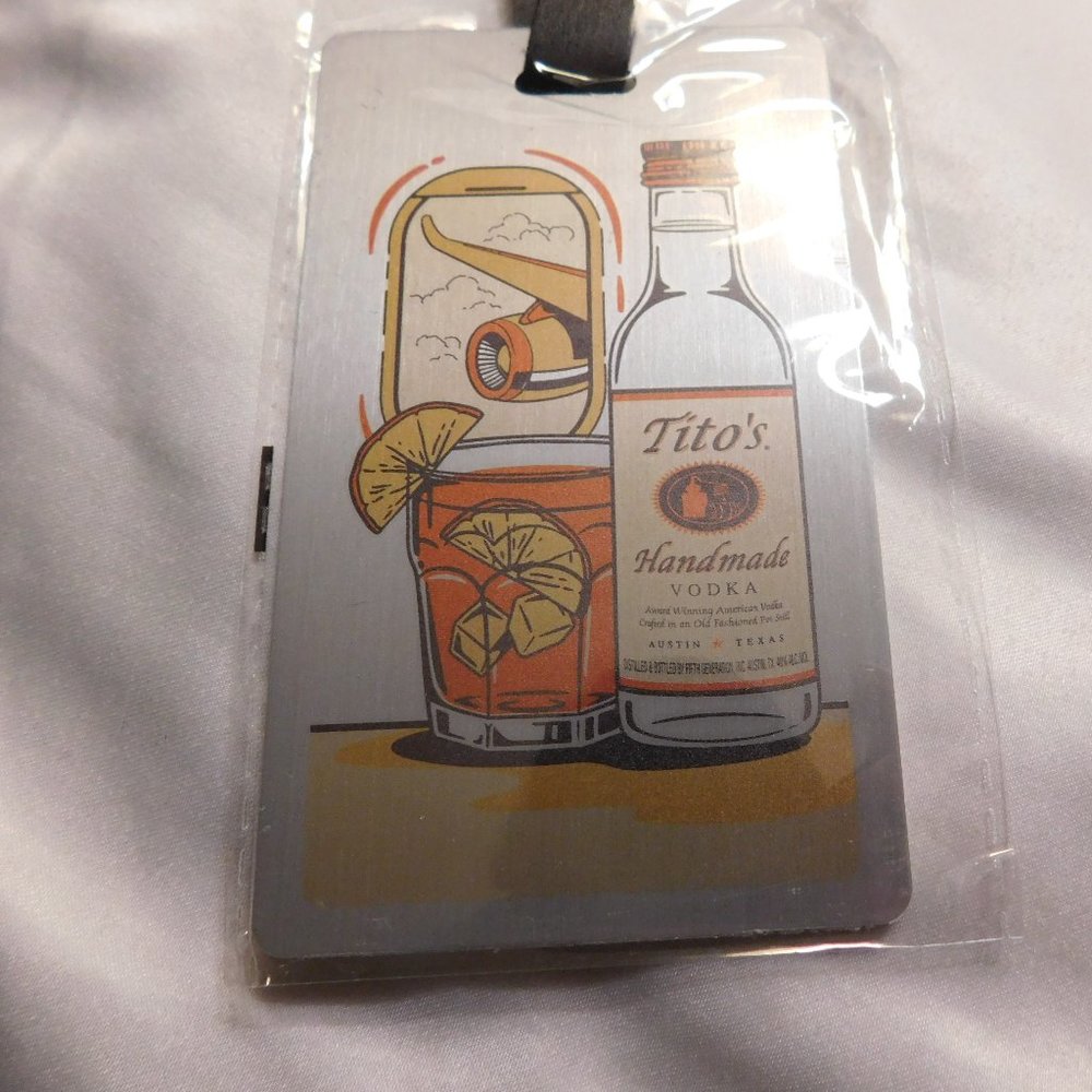 Tito's Vodka Metal Luggage Tag NEW